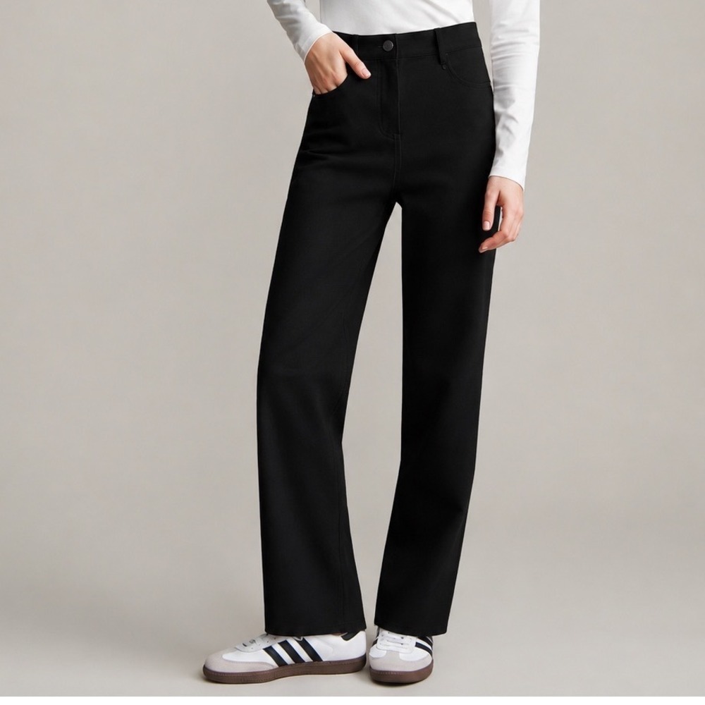 Rhone Commuter Straight Leg Pant Women's 12 Black Travel Office Stretch New